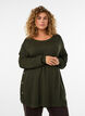 Gebreide blouse met knopen aan de zijkant, Groen, Model image number 0