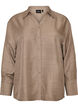 Chemise ample avec col en V, Marron, Packshot image number 0