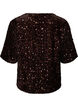 Paillettenblouse met mouwen tot de elleboog, Bruin, Packshot image number 1