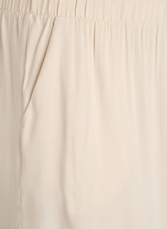 Losse pyjamashorts in viscose met een high waist, Beige, Packshot image number 2