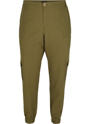 Pantalon en lin, Ivy green, Packshot image number 0