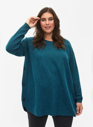 Pull en tricot avec des boutons, Deep Lake Mel., Model image number 0