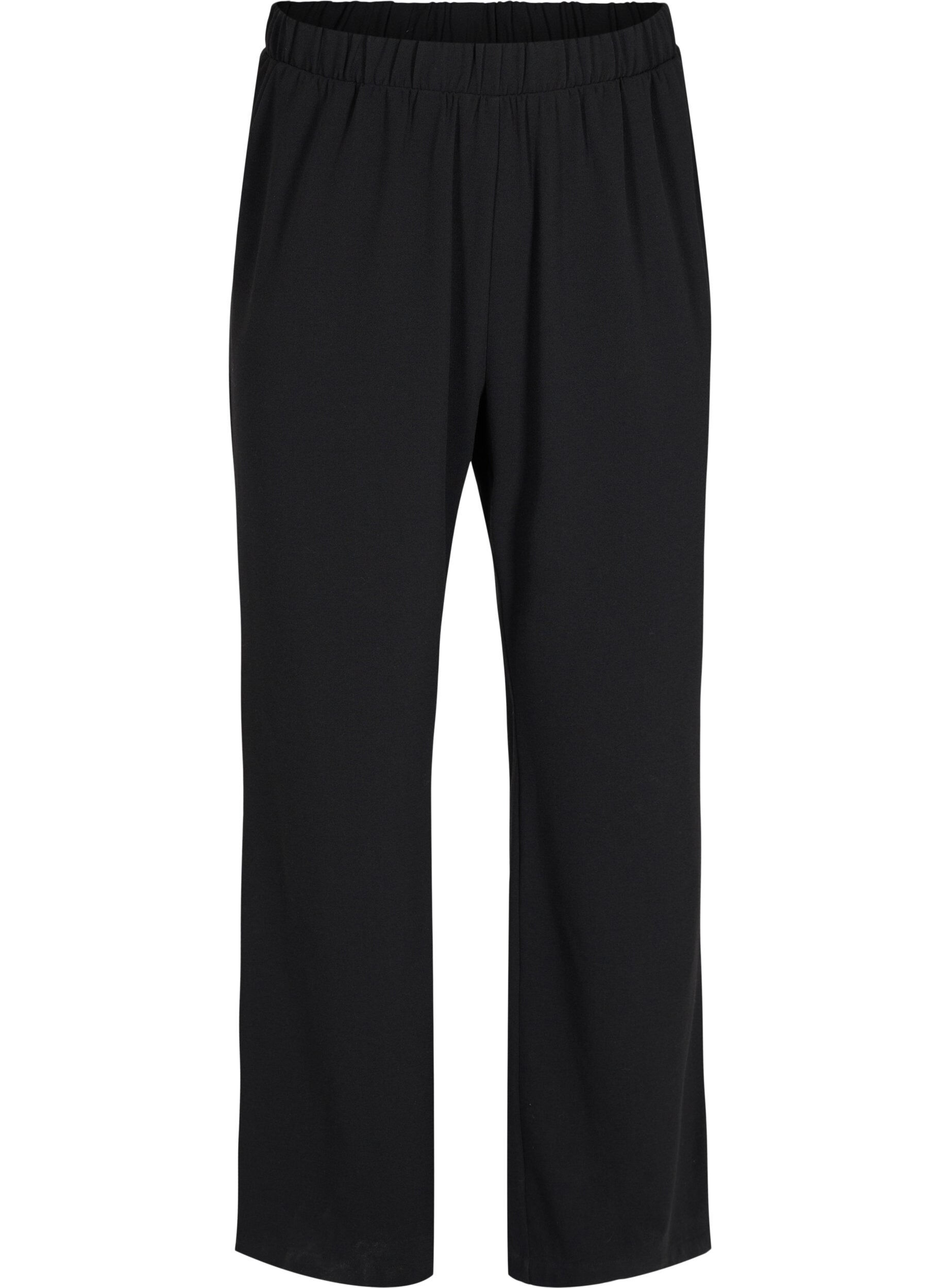 ZizziPantalon &eacute;vas&eacute; avec taille &eacute;lastiqu&eacute;e, Noir, Packshot image number 0