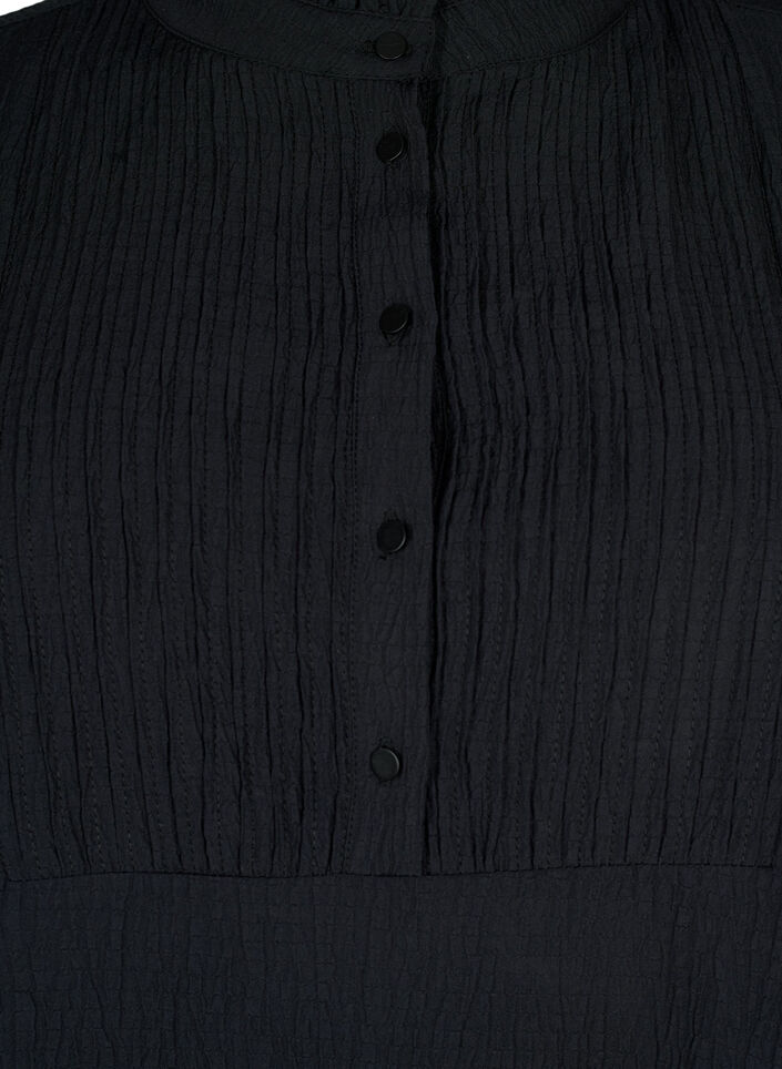 Blouse à manches longues avec col volanté, Black, Packshot image number 2