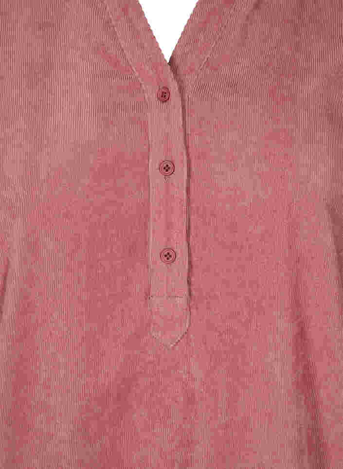 Robe en velours à manches 3/4 et boutons, Deco Rose, Packshot image number 2