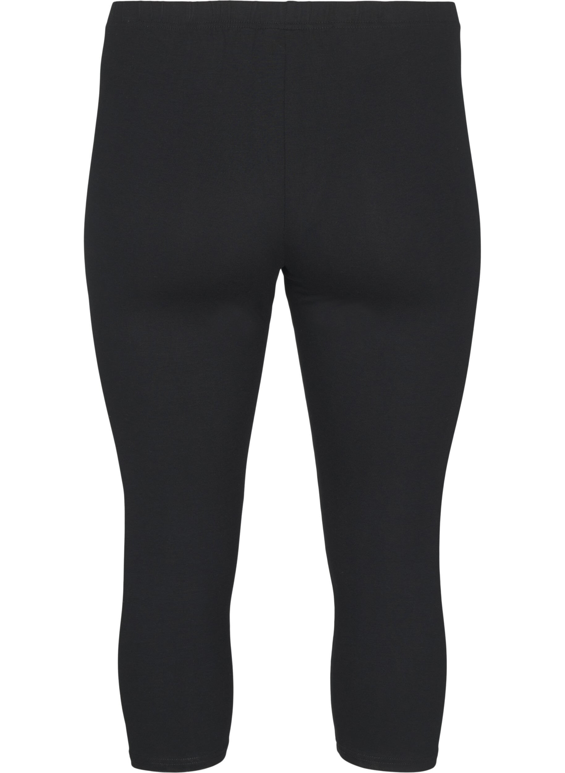 Zizzi Leggings 3/4 de base en viscose, Black, Packshot image number 1