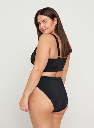 Culotte de bikini taï taille haute, Black, Model image number 1