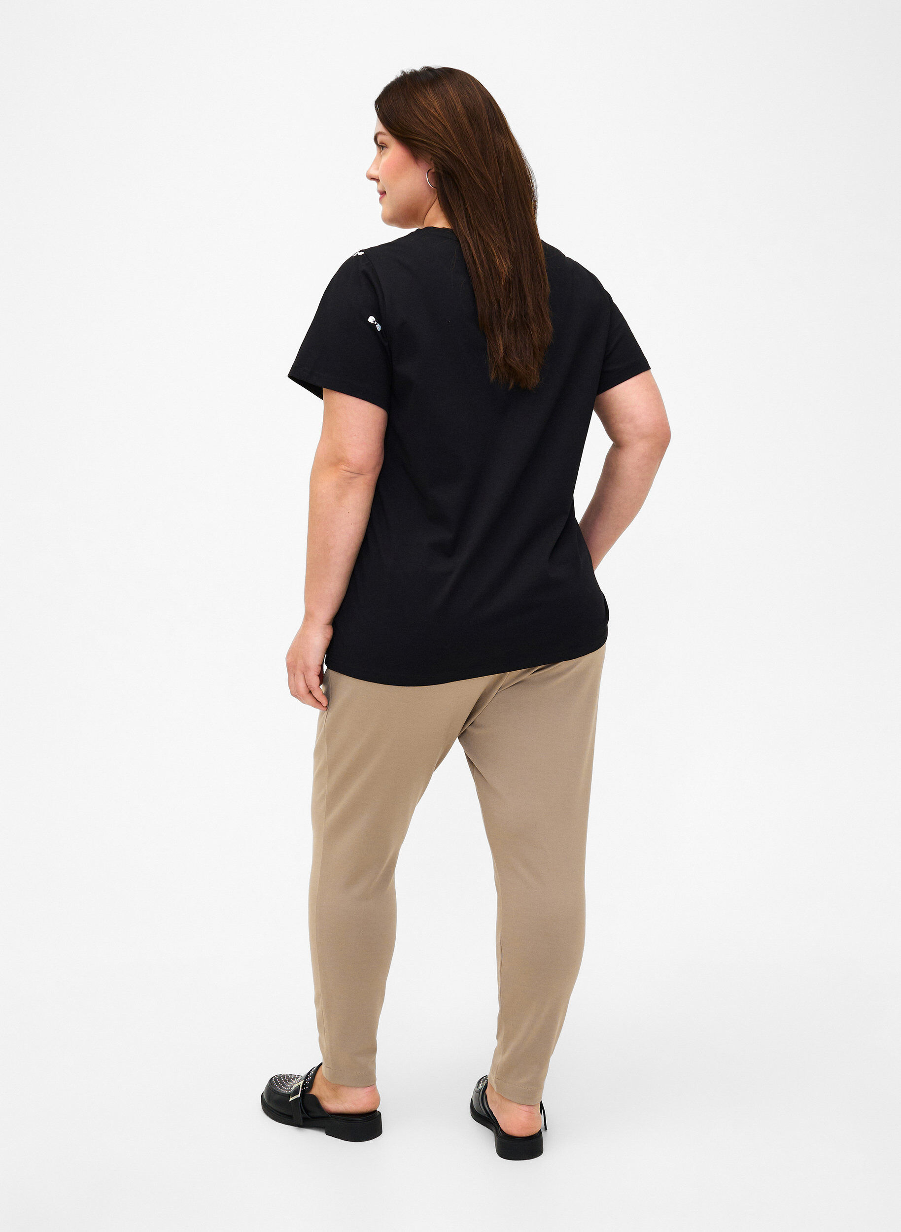 ZizziKorte broek met zakken, Beige, Model image number 1