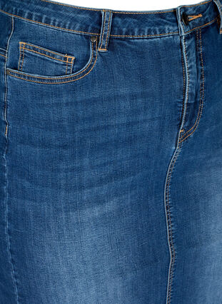 Jupe midi en jean avec fente, Dark blue denim, Packshot image number 2