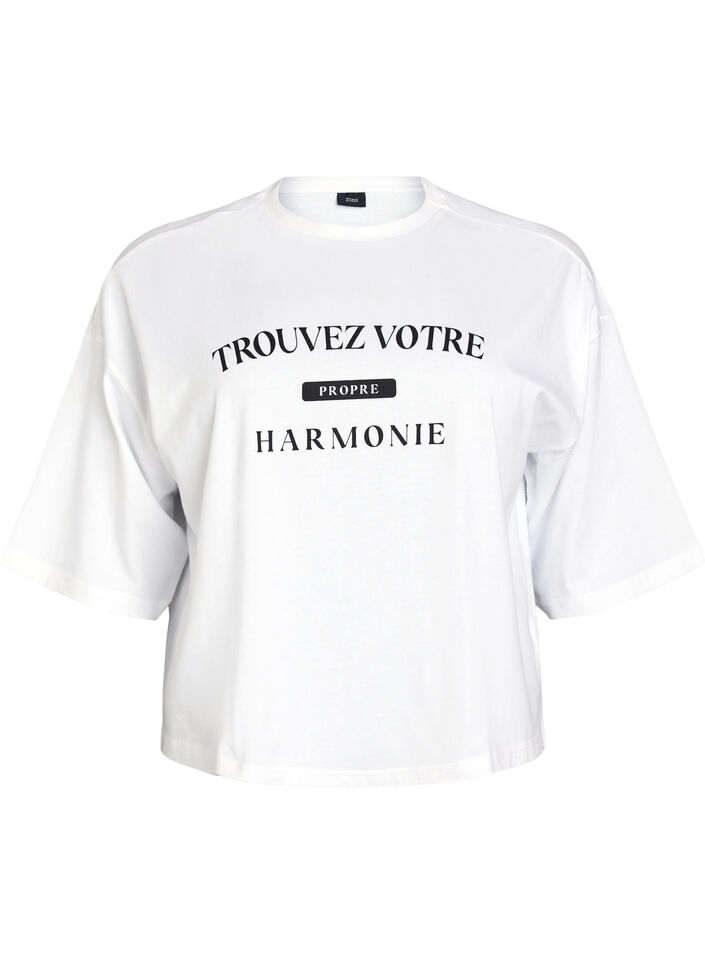 Kort T-shirt met een losse pasvorm, Wit, Packshot image number 0