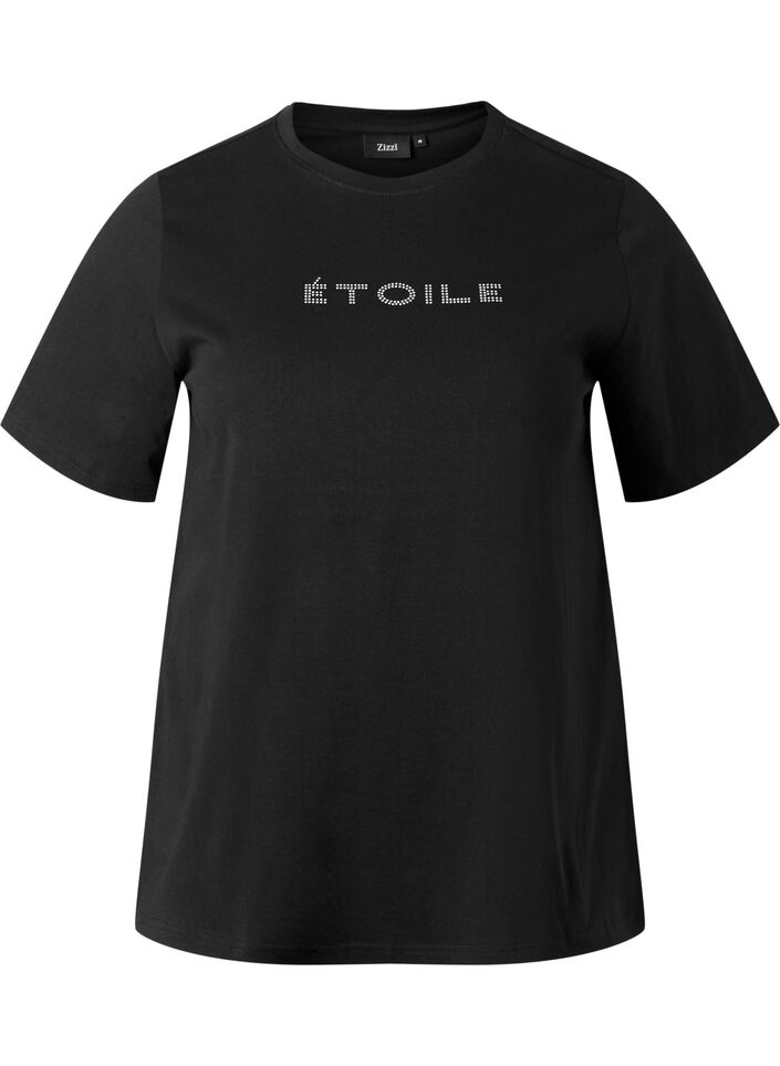 T-shirt en coton biologique avec texte, Black &Eacute;TOILE, Packshot image number 0