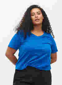 Basic t-shirt in effen kleur met katoen, Skydiver, Model