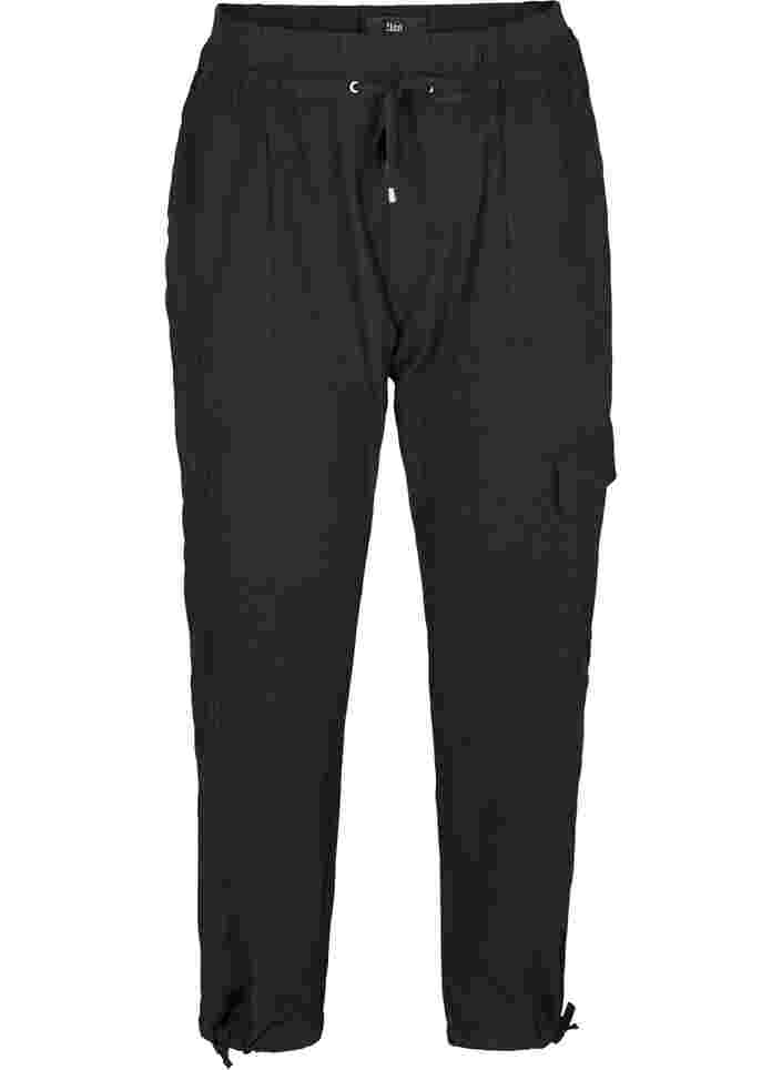 Pantalon ample en coton, Black, Packshot image number 0
