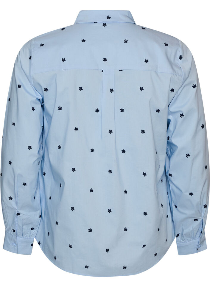 Chemise avec cerises brod&eacute;es, Bleu Clair, Packshot image number 1
