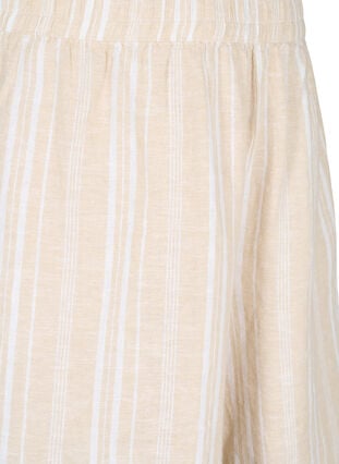Gestreepte korte broek van linnen en viscose, Beige White Stripe, Packshot image number 2