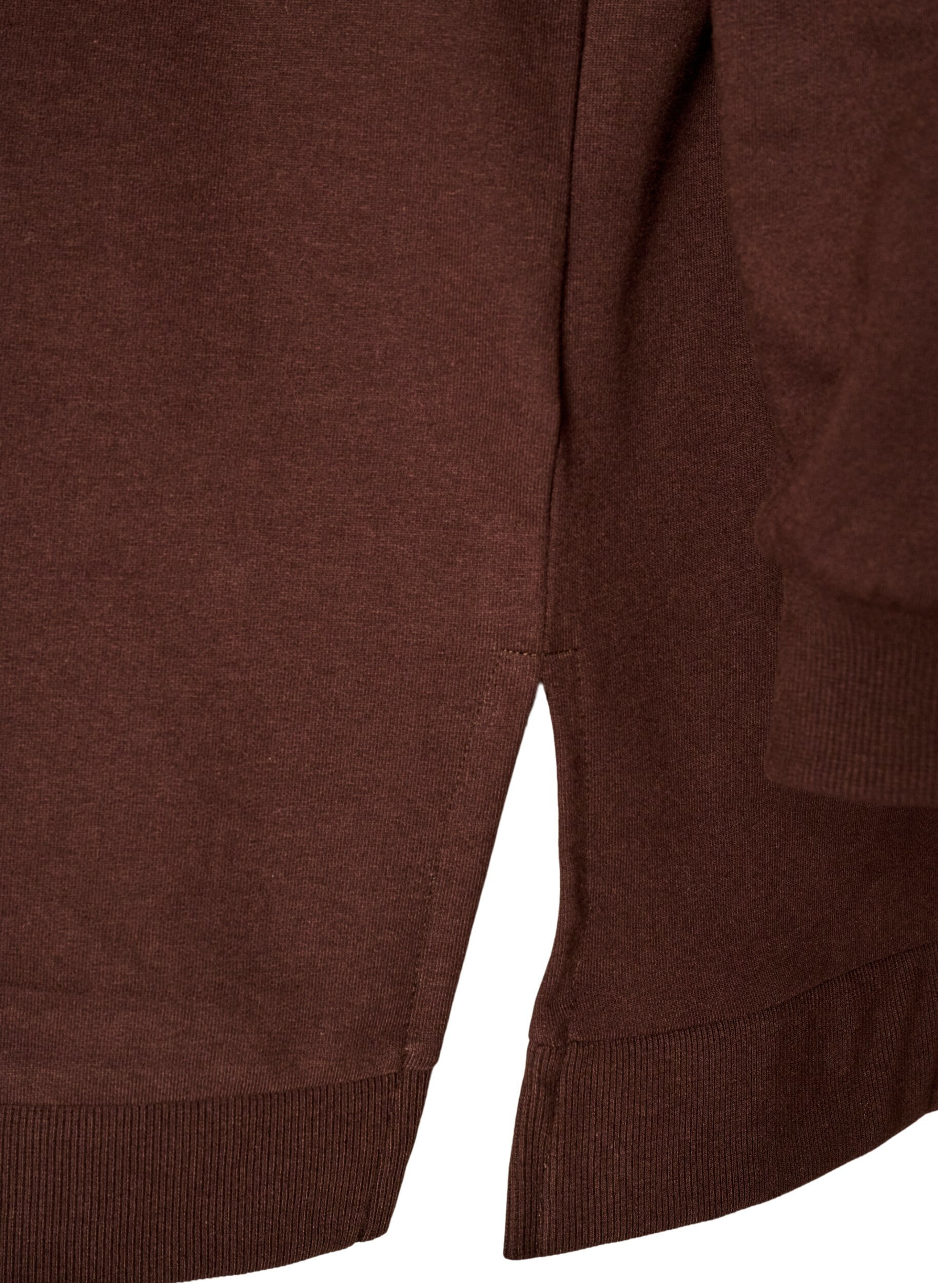ZizziHoodie met een terry tekstmotief, Bruin, Packshot image number 3