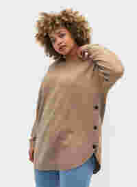 Gemêleerde gebreide blouse met knopen, Silver Min Mel., Model