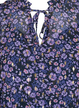 Tunique à imprimé floral et lurex, Purple Ditzy Flower, Packshot image number 2