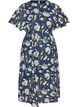 Enkellange jurk met vlindermouwen en strikceintuur, Blauw, Packshot image number 0