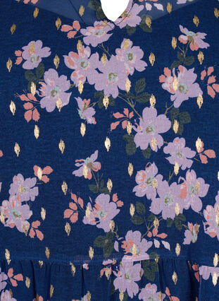 Tuniek met bloemenprint en lurex, Blue Small Fl. AOP, Packshot image number 2