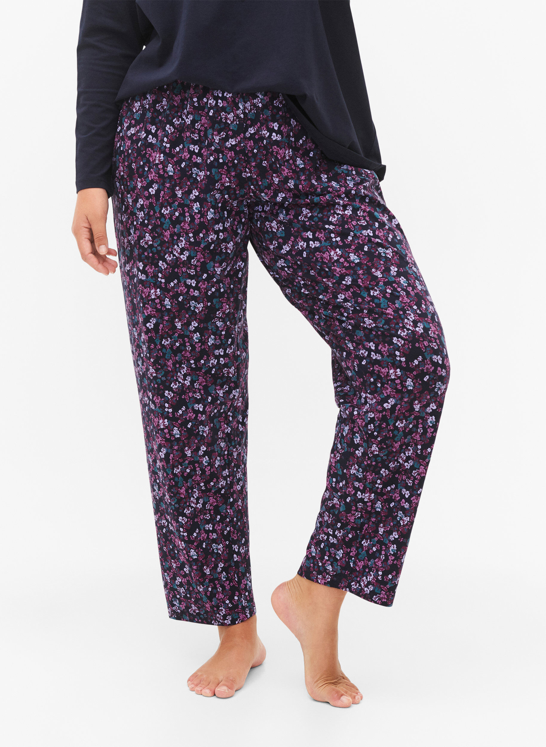 ZizziKleren pyjama broek met print, Blauw, Model image number 2