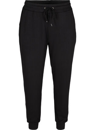 Pantalon de jogging avec poches et cordon de serrage, Black, Packshot image number 0