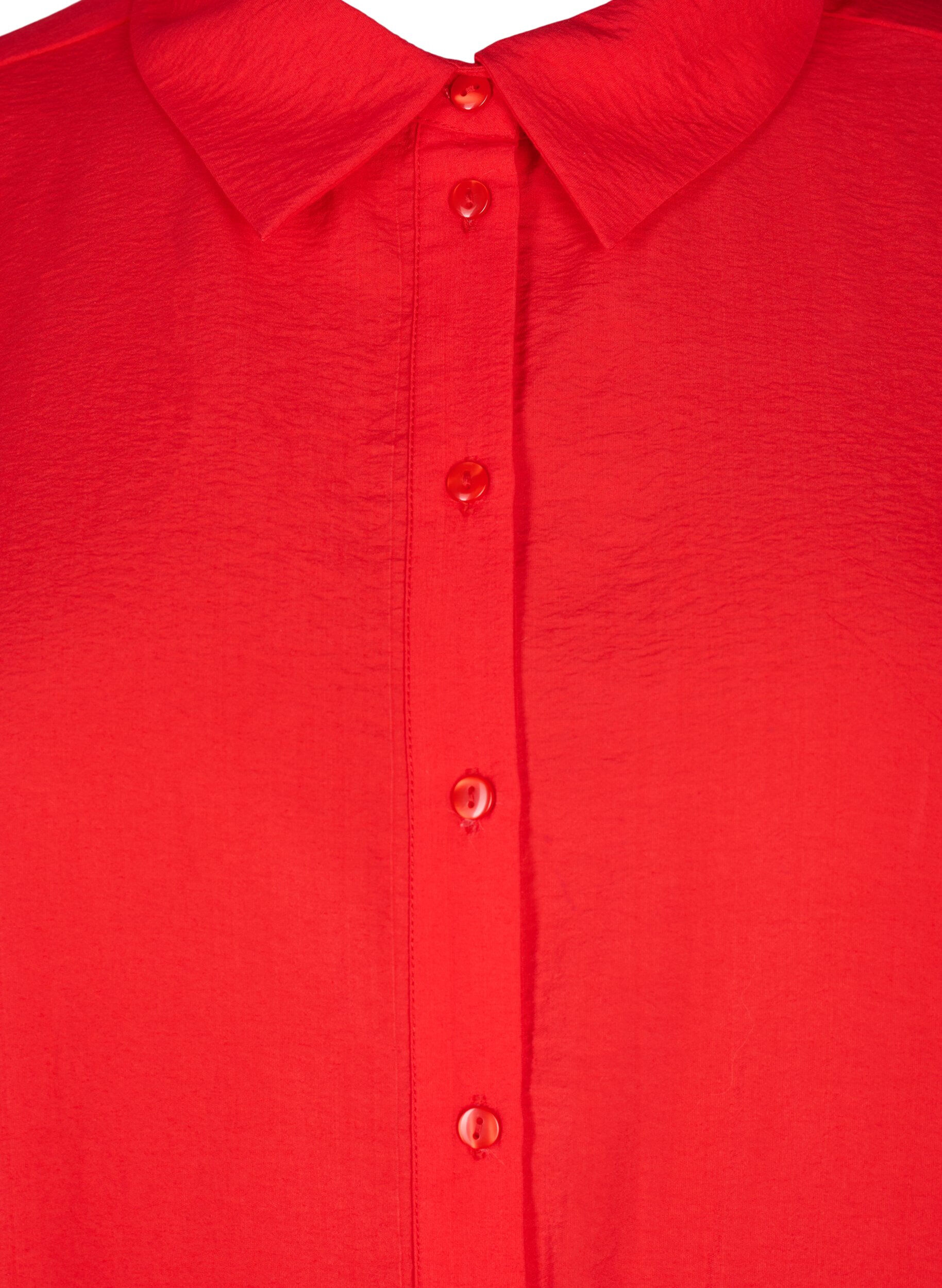 ZizziShirt met lange mouwen en ruchesdetails, Rood, Packshot image number 2