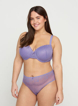 Culotte en dentelle avec une taille normale, Purple Haze, Model image number 0