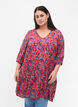 Viscose tuniek met A-lijn snit, Pink Small FL. AOP, Model image number 0