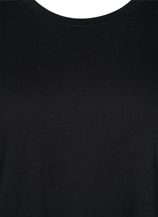 Robe en coton à manches courtes et franges, Black, Packshot image number 2