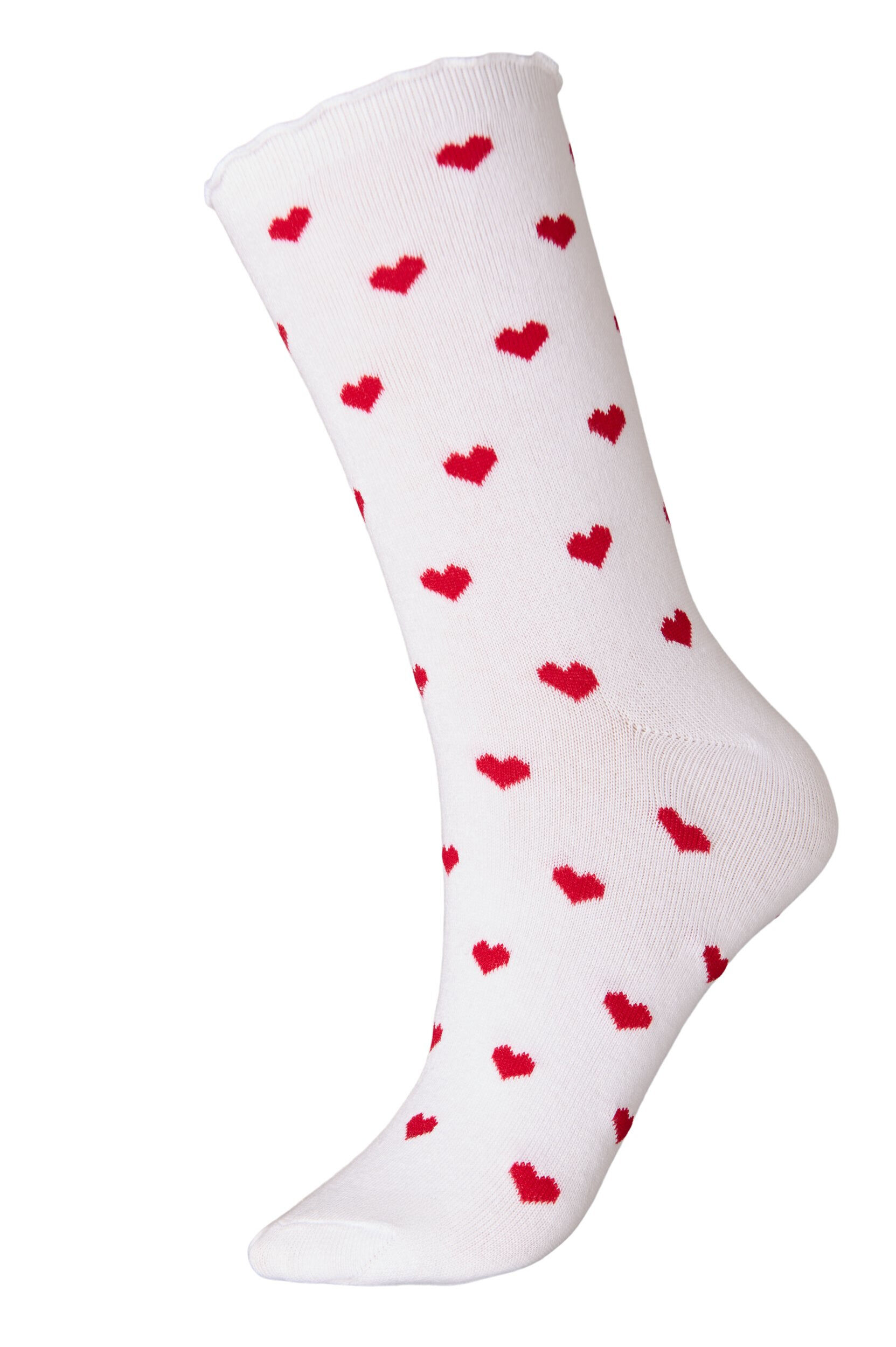 Zizzi Chaussettes en coton &agrave; motifs, Blanc, Packshot image number 0