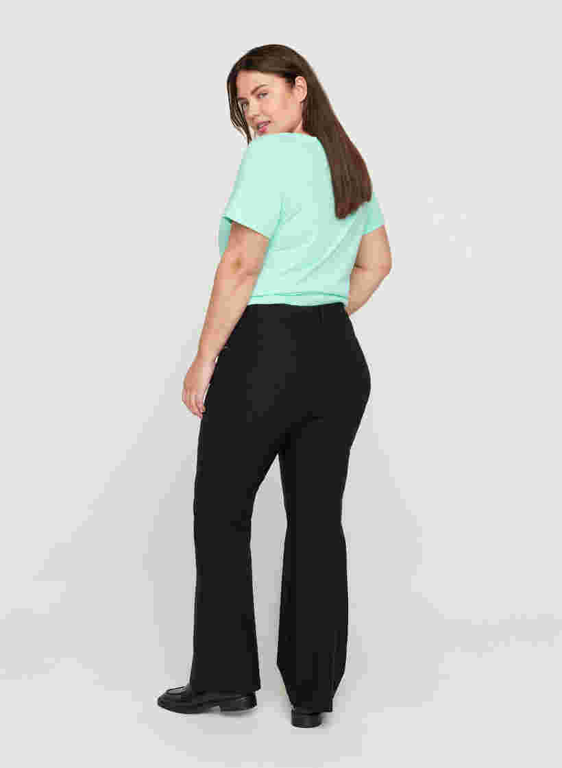 Pantalon avec bootcut, Black, Model image number 1