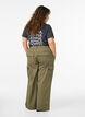 Pantalon cargo large taille haute, Vert, Model image number 1