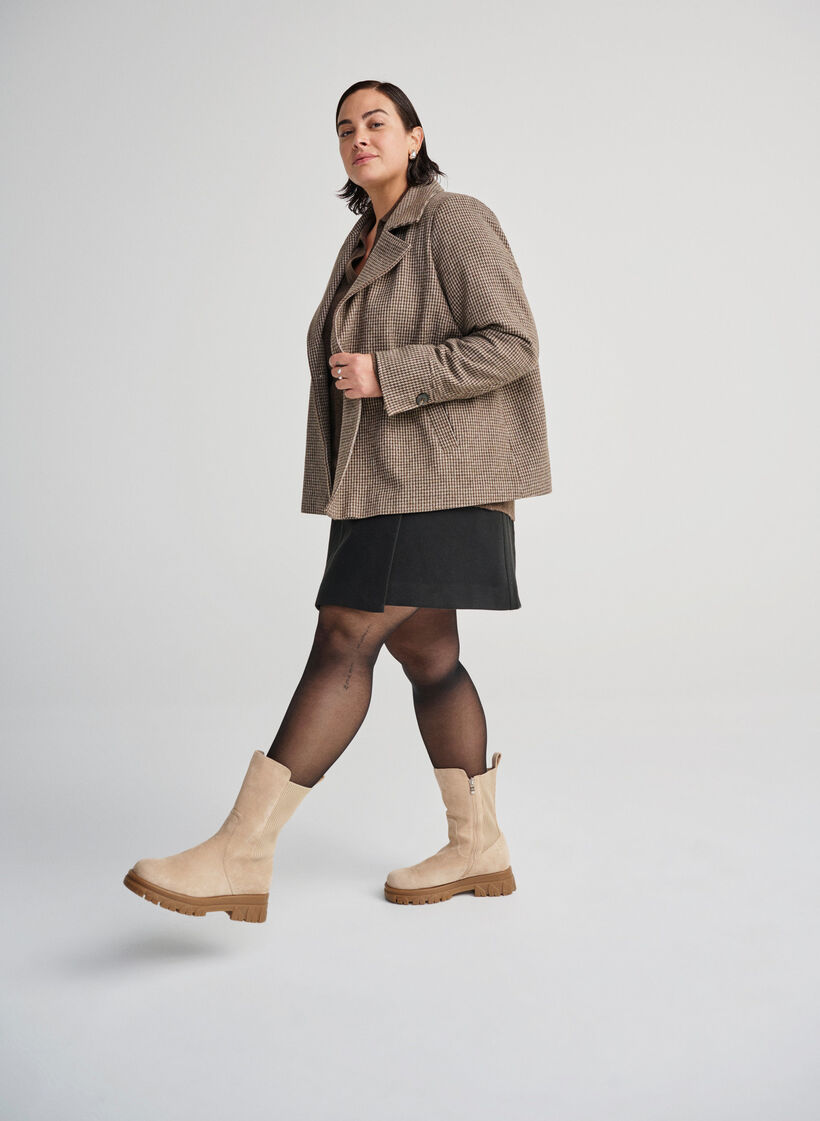 Bottines &agrave; semelle &eacute;paisse en su&eacute;dine, Beige, Image