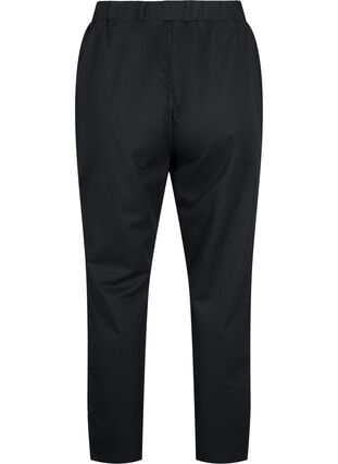 Pantalon en coton et lin avec poches, Black, Packshot image number 1