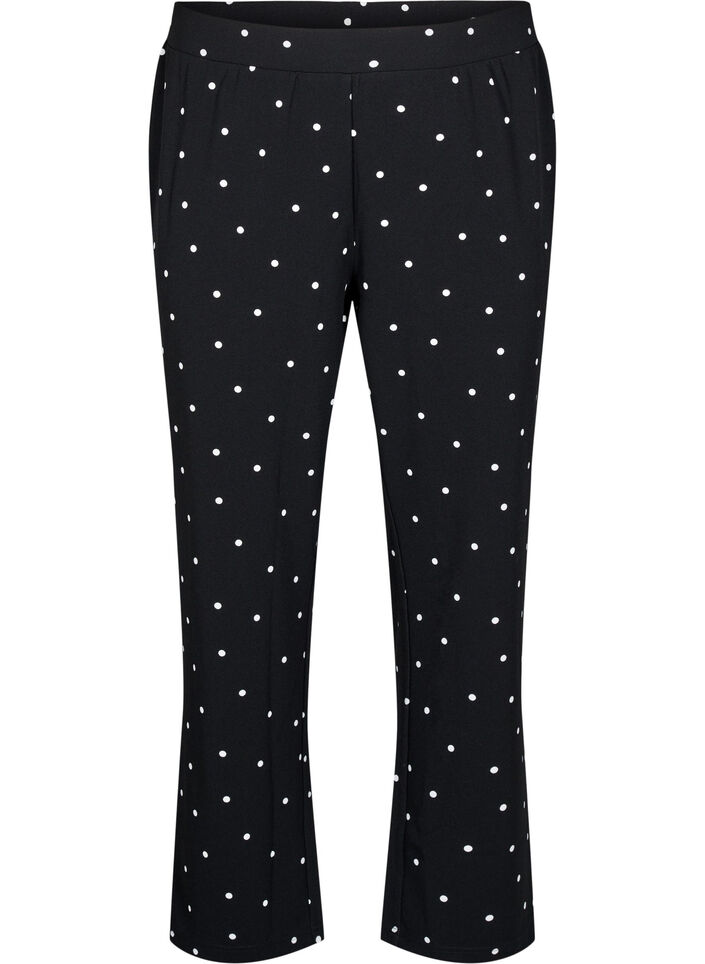 Broek met rechte pasvorm, Zwart, Packshot image number 0