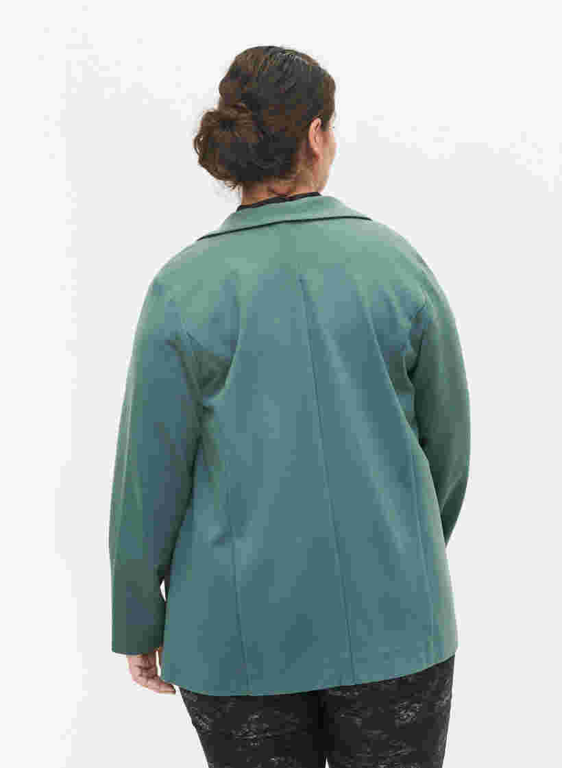 Basic blazer met knoop en sierzakken, Silver Pine, Model image number 1