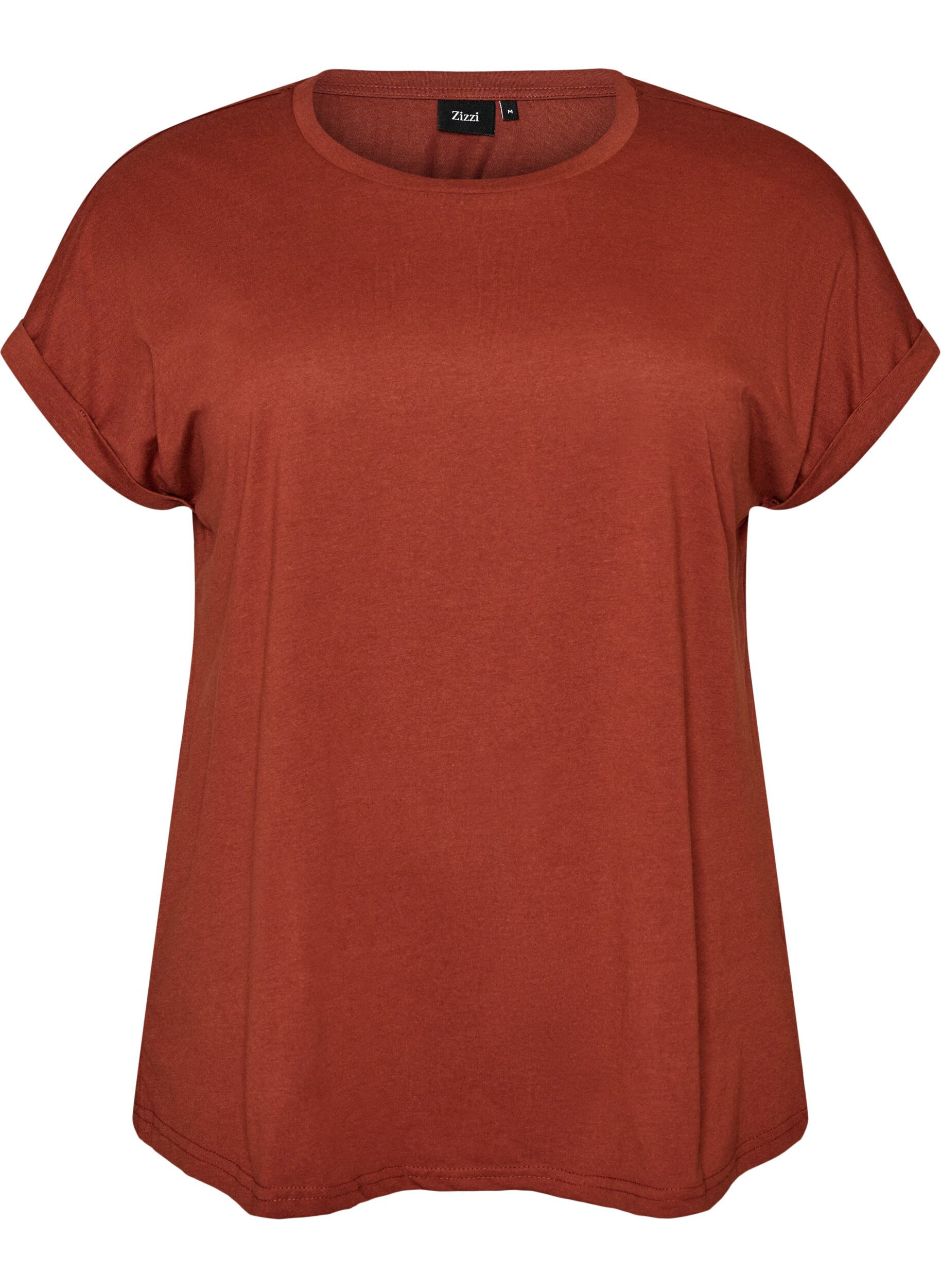 T-shirt &agrave; manches courtes en coton m&eacute;lang&eacute;