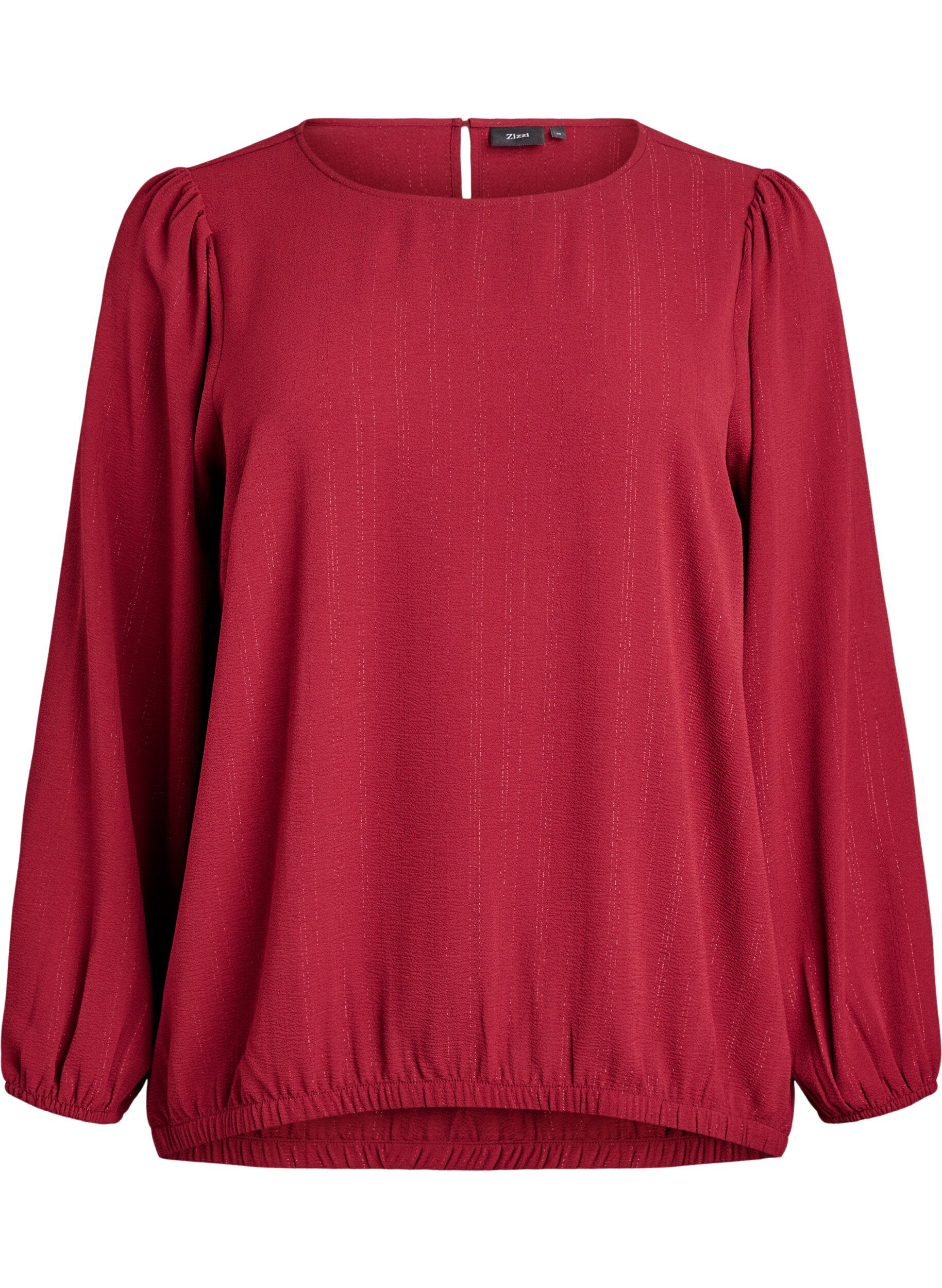 ZizziBlouse met glitter, Donker Bordeaux, Packshot image number 0