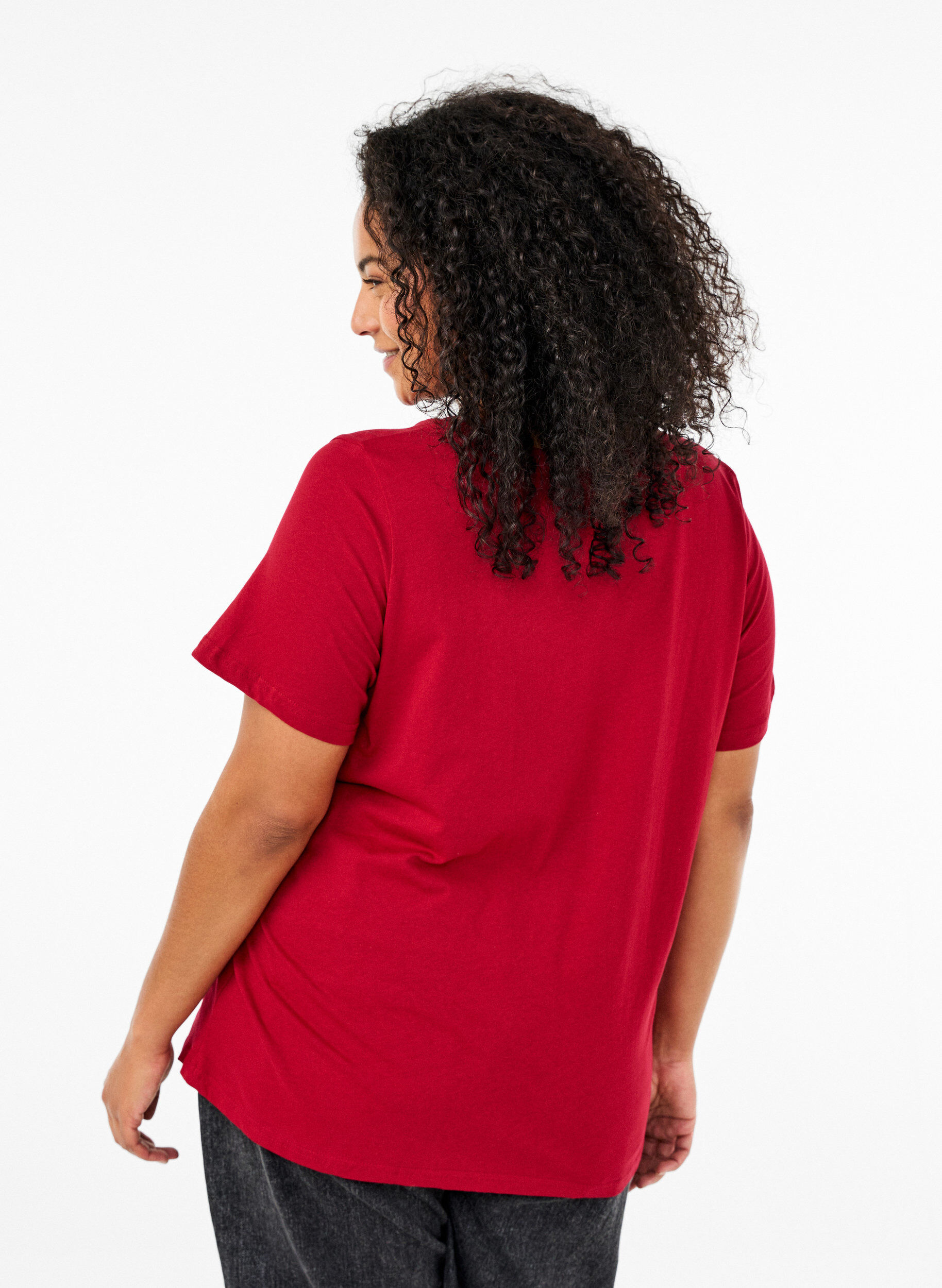 ZizziKerst T-shirts in 100% katoen, Tango R.w.Candy Cane, Model image number 1