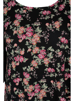 Robe de nuit en coton, Black Pink Oran Flow, Packshot image number 2