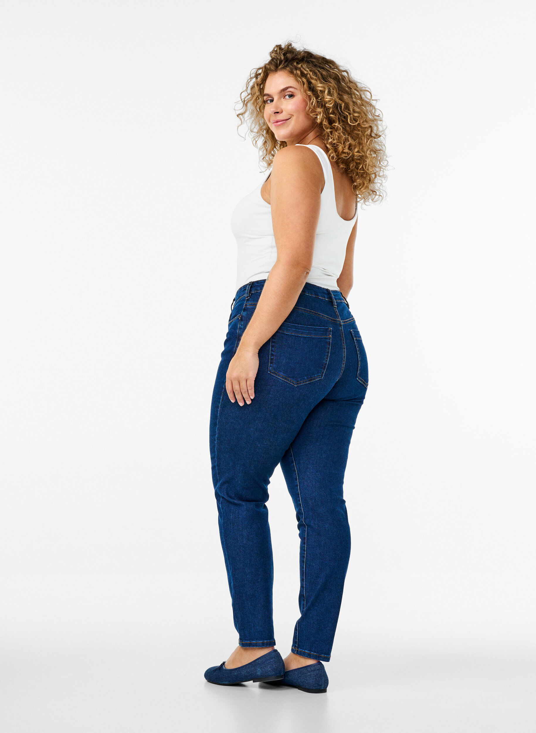 ZizziSlim-fit Emily jeans met normale taille, Blauw, Model image number 1