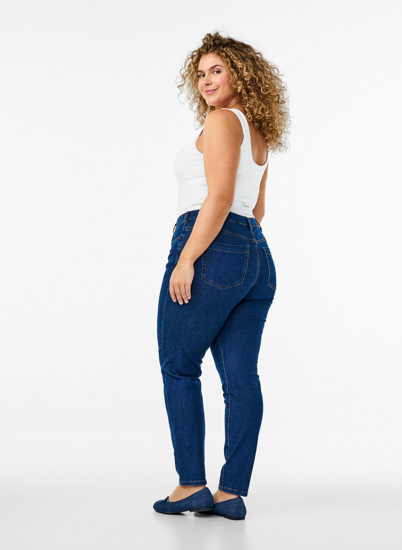 Jean Emily coupe slim fit avec taille normale, Bleu, Model image number 1