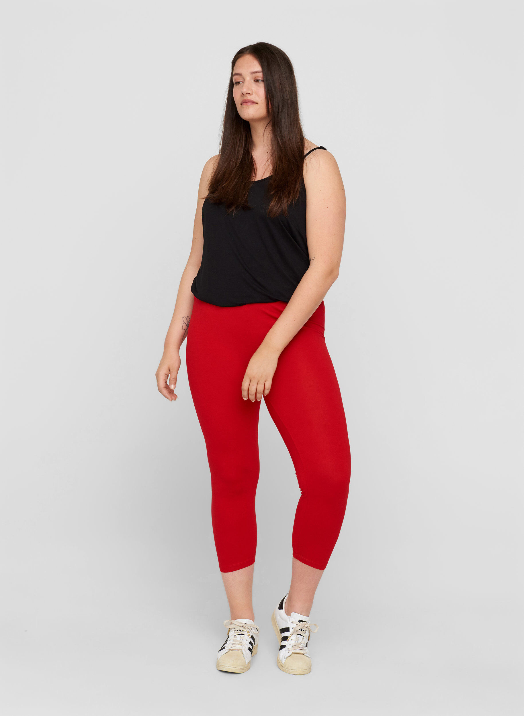 ZizziBasic 3/4 legging, Tango Red, Model image number 0