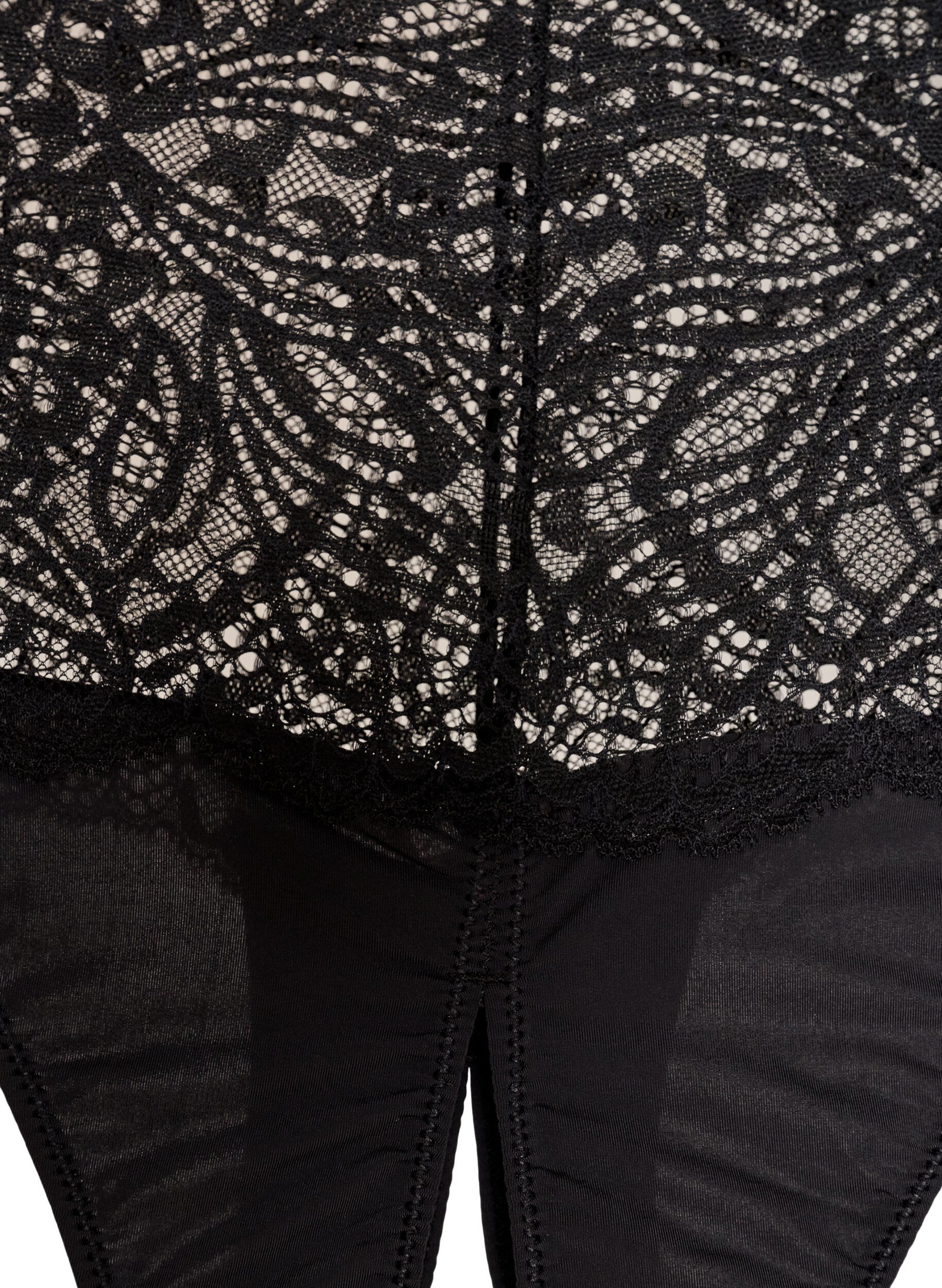 ZizziString hipster ouvert taille haute avec dentelle, Noir, Packshot image number 2