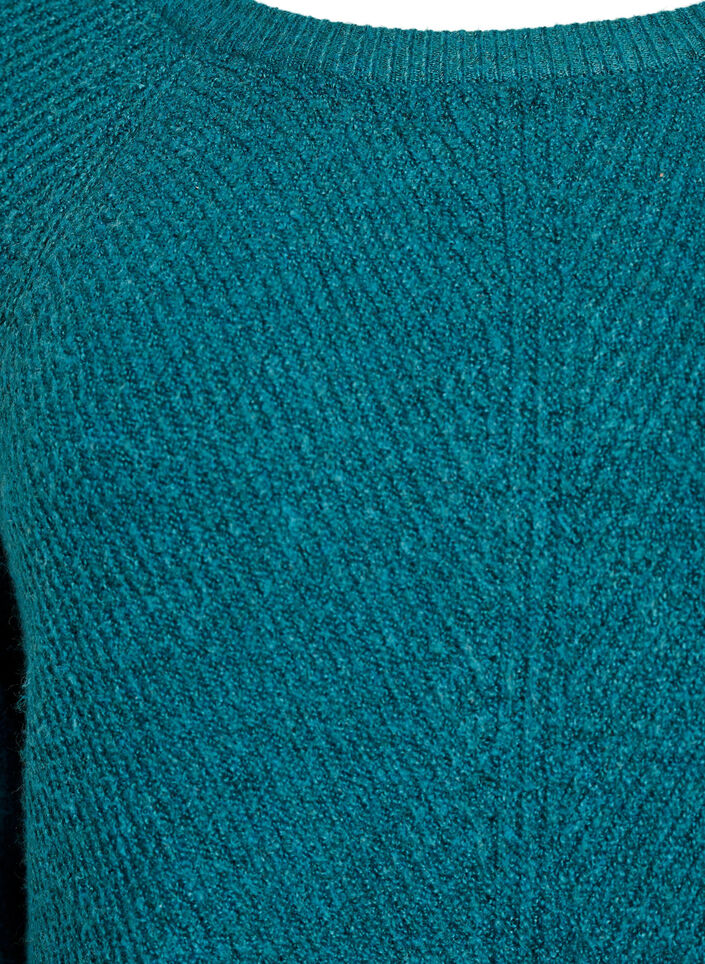 Pull en maille à motif diagonal et manches raglan, Vert, Packshot image number 2