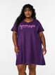 Chemise de nuit en coton biologique et &agrave; col en V, Violet, Model image number 0