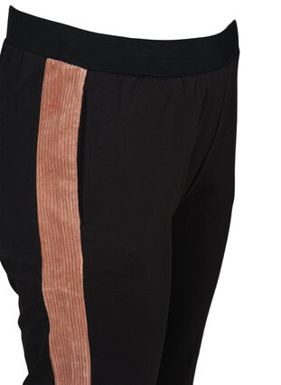 Pantalon de survêtement avec détail en velour, Black w. Burlwood, Packshot image number 2