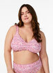 Gestreepte bikinitop met afneembare vulling, Roze, Model image number 0