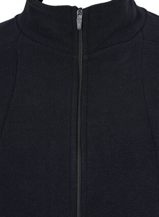 Fleece jas met zakken en rits, Black, Packshot image number 2
